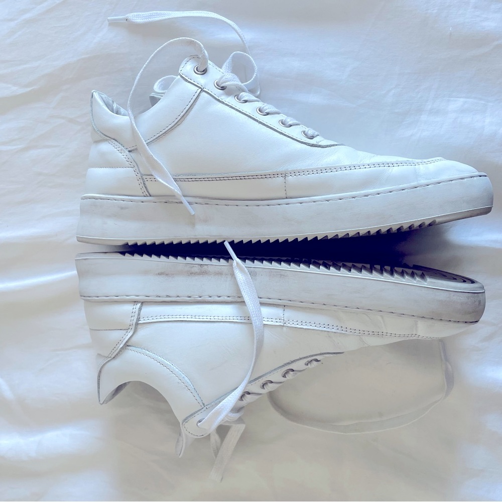 Low Top Filling Pieces White Leather Sneaker EU 42/US 9